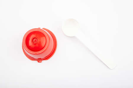 image of coffee capsule white backgroundの写真素材