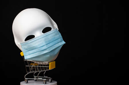 image of trolley mask dark backgroundの写真素材