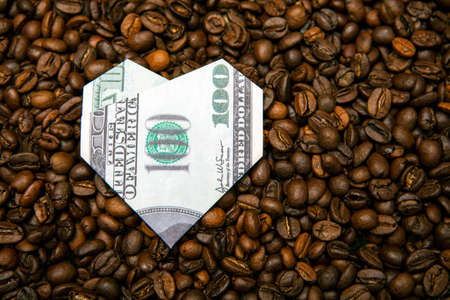 image of money coffee backgroundの写真素材