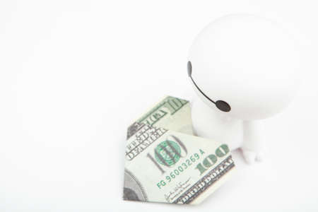 image of robot money white background