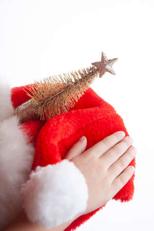 image of hand new year toy white backgroundの写真素材