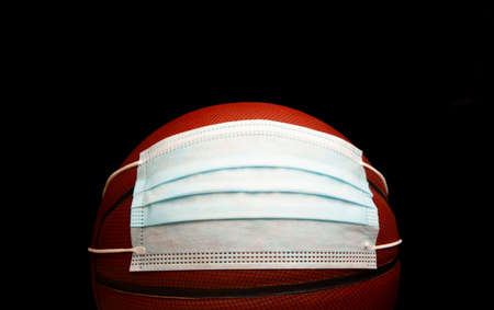 image of basketball mask dark background