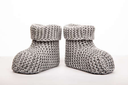 image of baby socks white backgroundの写真素材