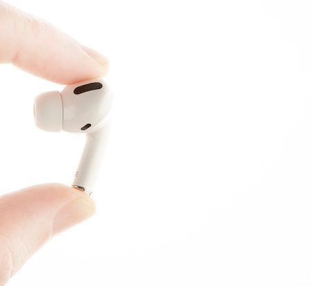 image of earphones white backgroundの写真素材