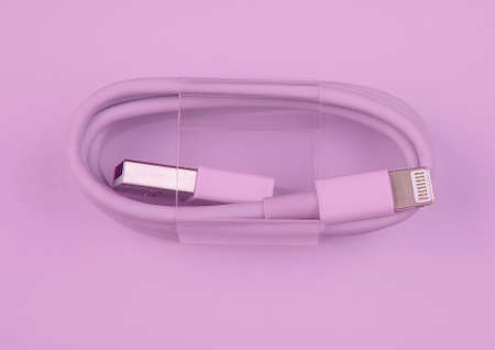 image of cable pink backgroundの写真素材