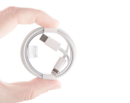 image of cable white background