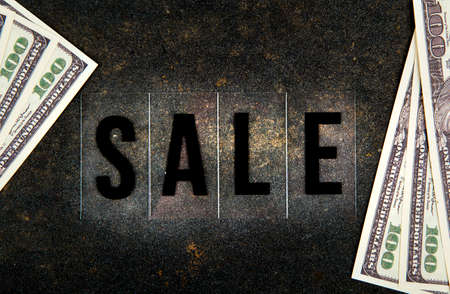 image of sale text money asphalt backgroundの写真素材