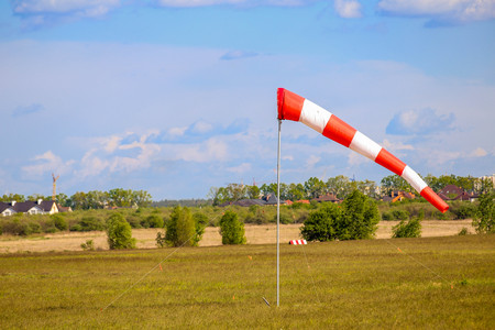 Windsock used to determine direction and wind speedの写真素材