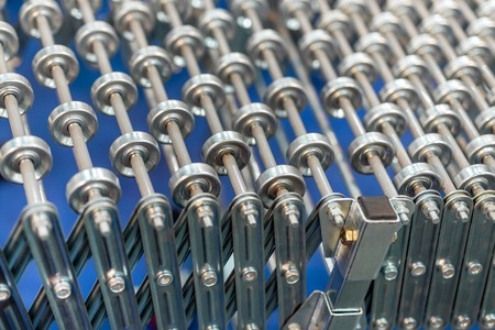 Flexible adjustable roller conveyor. Poratable innovative product's transportation technology for...