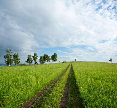 beautiful summer landscape and  skyの写真素材