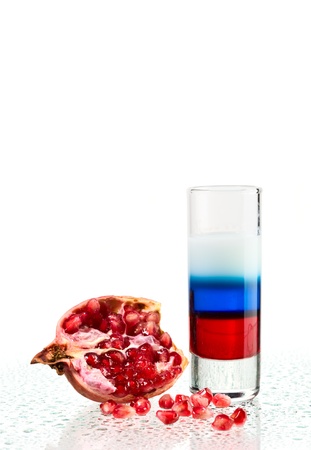 cocktail and ice isolated on white backgroundの写真素材