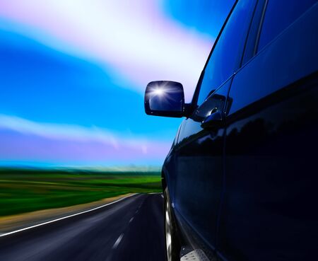 motion blurred roadの写真素材