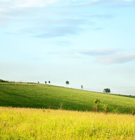 beautiful  summer landscape and cloudy skyの写真素材