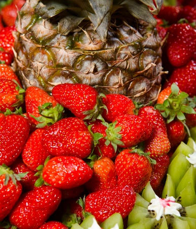 Strawberry and pineappleの写真素材