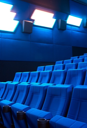 Rows of theater seatsの写真素材
