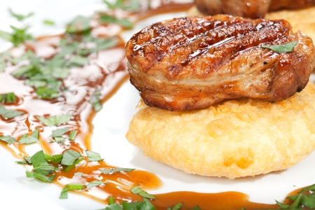 Filet mignon with vegetablesの写真素材