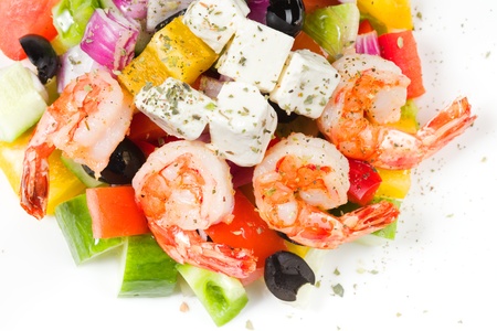 salad with shrimpsの写真素材