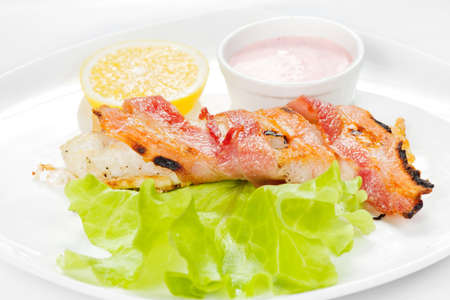 Gourmet grilled steak on a plateの写真素材