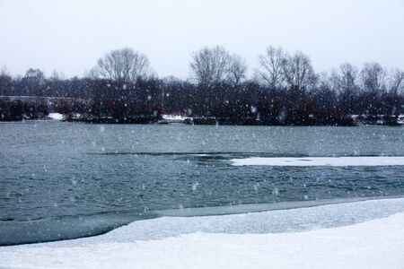 The winter riverの写真素材