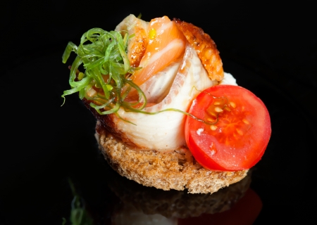 Canape with salmonの写真素材