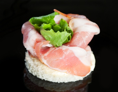 Canape with meatの写真素材