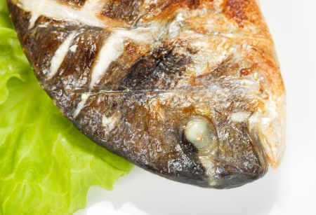 grilled fish with vegetablesの写真素材