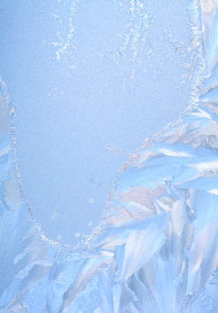 Frosty natural pattern on winter window