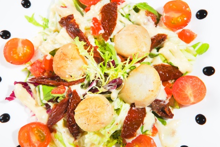 salad with shrimpsの写真素材
