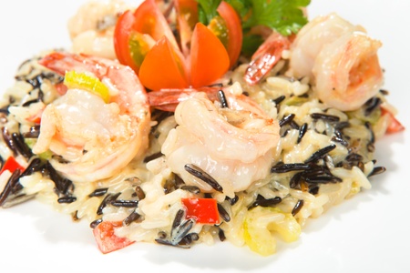 salad with shrimpsの写真素材