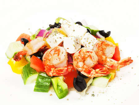 salad with shrimpsの写真素材