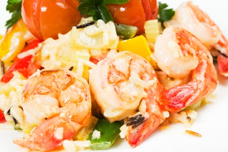 salad with shrimpsの写真素材