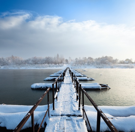 Winter landscape  Cold winter eveningの写真素材