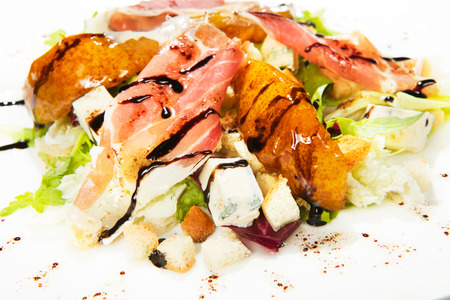 salad with hamの写真素材