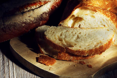 fresh bread on the woodenの写真素材