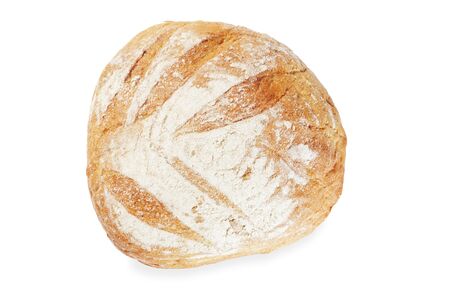 Freshly baked bread isolated on white background. Top view
の写真素材