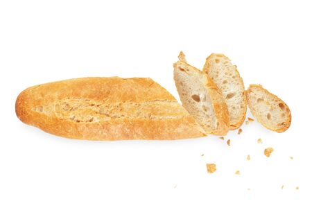 Sliced bread isolated on a white background. Top view
の写真素材