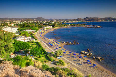 View of Faliraki bay and its excellent beach, Rhodes islandの写真素材