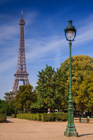 Paris Eiffel Tower from Champs de Marsの写真素材