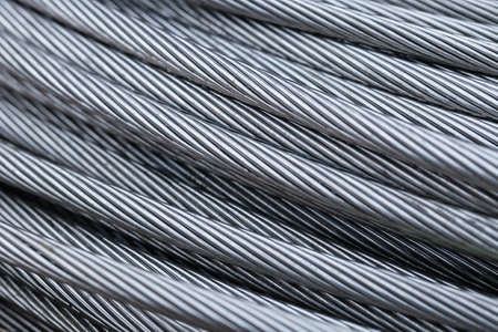 Closse up steel wire rope cable backgroundの写真素材