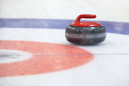 Stone for game in curling on iceの写真素材