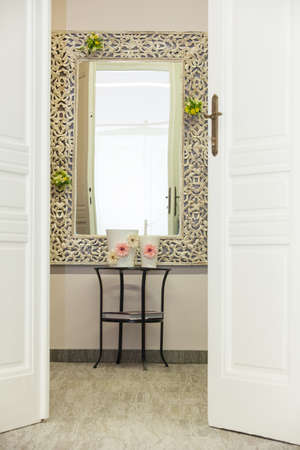 Interior of the big shop of fashionable clothesの写真素材