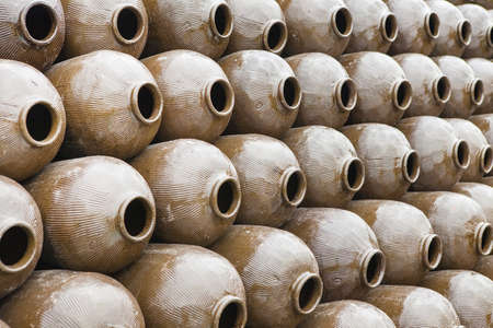 Bacground from closed up of ceramic clay potの写真素材