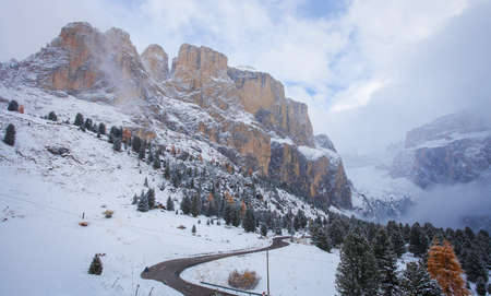 Mountain near Campitello di fassa, Dolomites Alps, Italyの写真素材