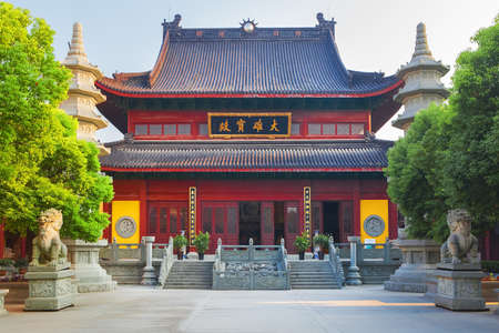 Wuzhen, China - June 24, 2016: Buddha Foguangpuzhao temple. Wuzhen water village is Shanghai tourist attraction with more than 100000 visitors per year. Wuzhen is part of Tongxiang, located in northern Zhejiang Province, China.のeditorial素材