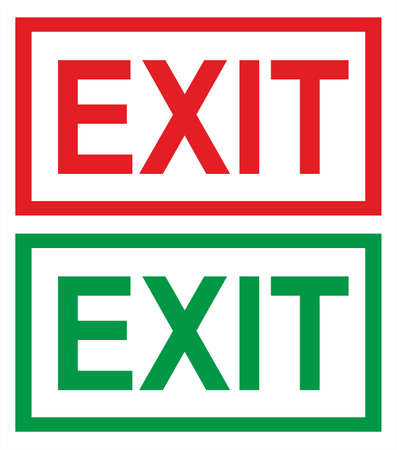 Sign - Exit - red & greenのイラスト素材