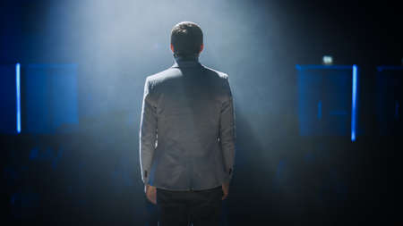 On Stage: Successful Motivational Speaker, Talking about Happiness, Self, Success, Empowerment,...