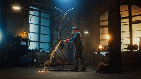 Talented Emerging Female Artist Uses an Disc Grinder to Make an Abstract, Brutal Metal Sculpture...