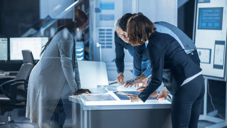 Engineers Meeting in Technology Research Laboratory: Engineers, Scientists and Developers Gathered...