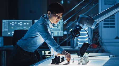Professional Japanese Development Engineer is Testing an Artificial Intelligence Interface by...