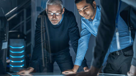 Engineers Meeting in Technology Research Laboratory: Engineers, Scientists and Developers Gathered...